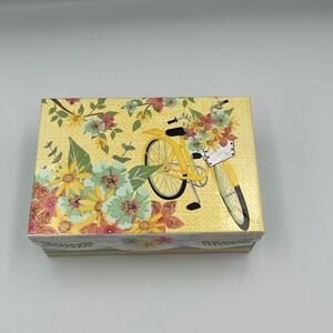Yellow Floral Bicycle Decorative Gift Box Storage Container